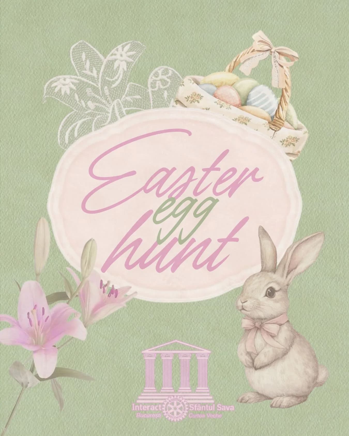 Afișul evenimentului Easter Egg Hunt, publicat de Interact Sf. Sava